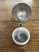 Antique Miniature German Beer Stein Pewter Lid with View of Schloss in Ludwigsburg