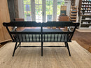 Vintage Ethan Allen Black Painted 5' Deacon's Bench