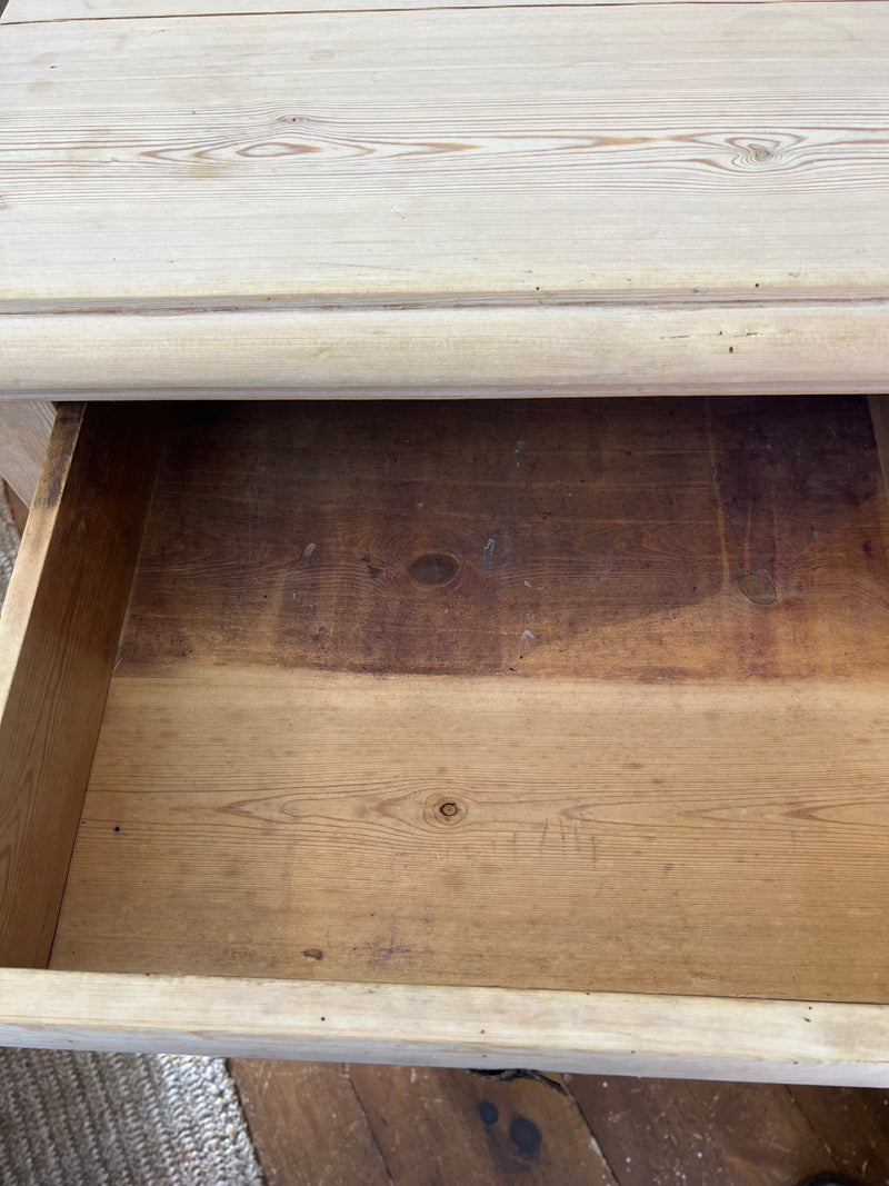 Antique Swedish Scrubbed Pine Two Drawer Cabinet