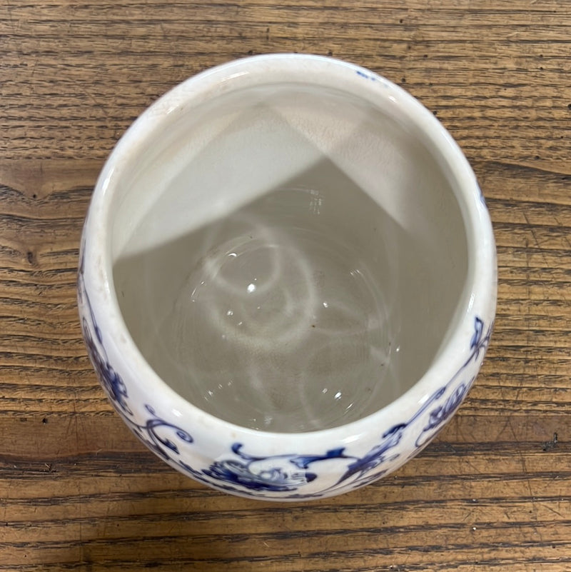 Antique 1911 Buffalo Pottery Blue Onion Tea Canister Jar - NO LID