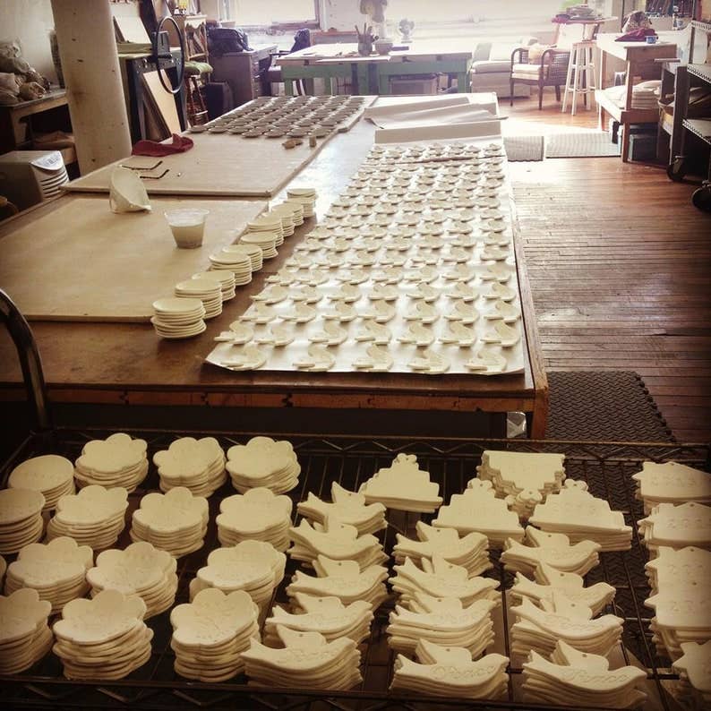 Joy Dove Ceramic Christmas Ornament | Handmade Pottery