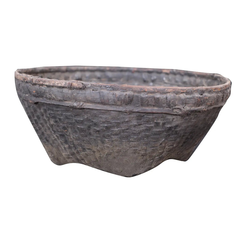 Found Distressed Cane Picking Basket