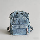 Vintage Washed Denim Backpack: Navy / One Size