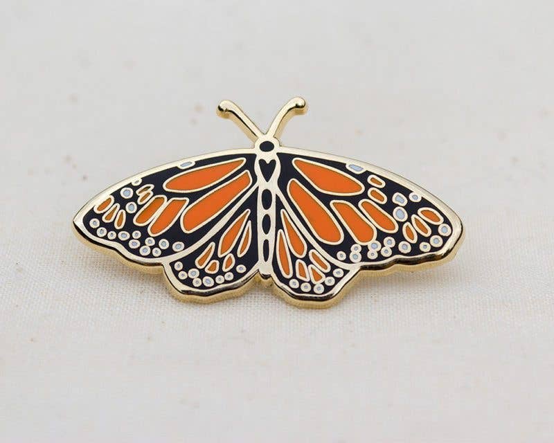 Monarch Butterfly Enamel Pin For Charity
