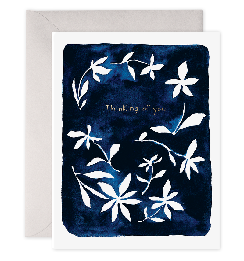 Indigo Flowers | Thinking of You, Condolence, Sympathy Card: 4.25 X 5.5 INCHES