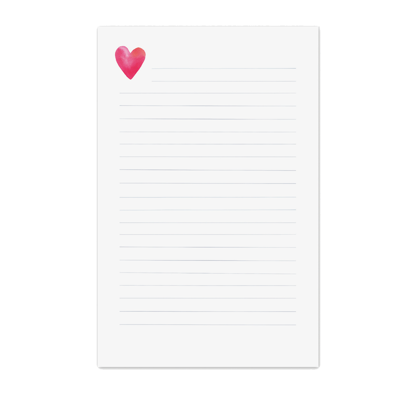 Heart Lined Notepad