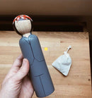 Rosie the Riveter 7.5" Wooden Doll