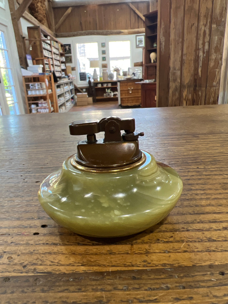 Vintage Kingsway Green + Brown Marble Table/Desk Lighter