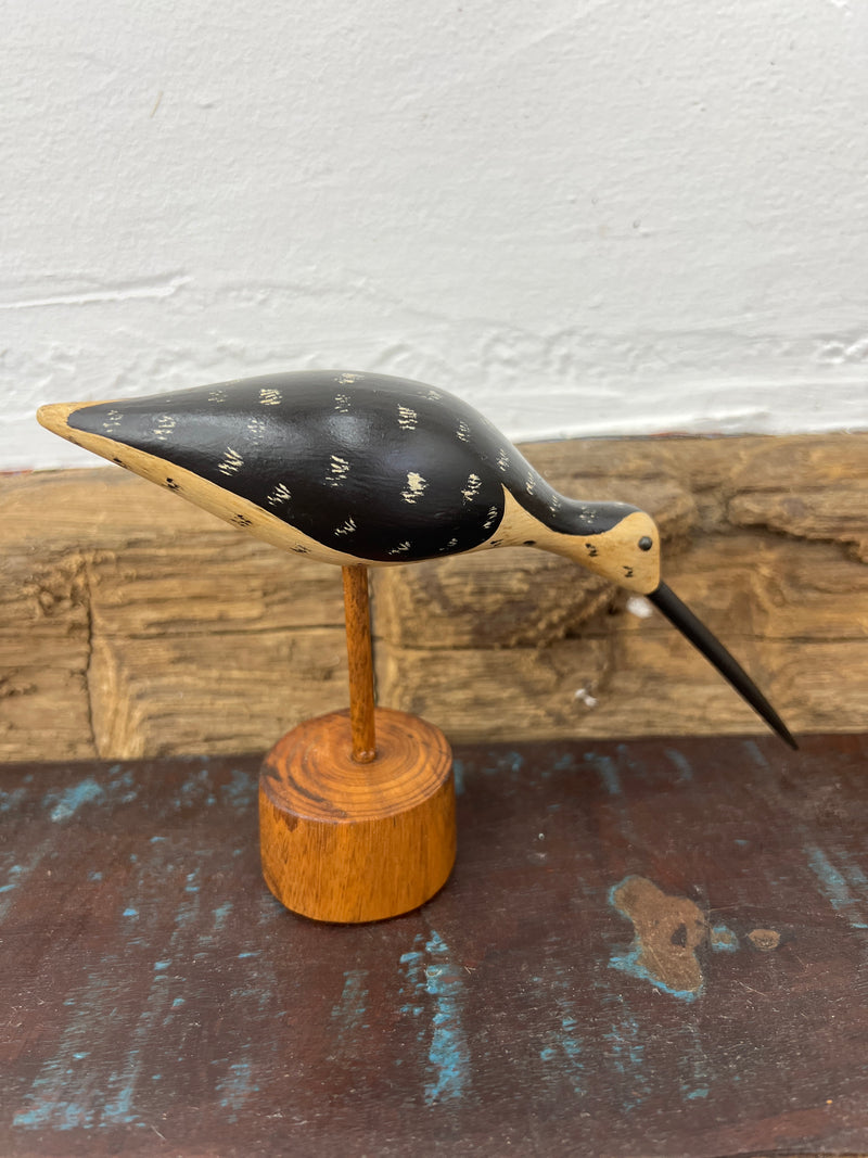 Vintage Samuel Stevens Hand Carved Wooden Shorebird Decoy