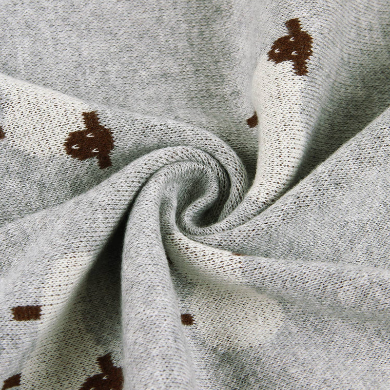 100% Luxury Cotton Receiving Swaddle Baby Blanket - Sheep: Taupe