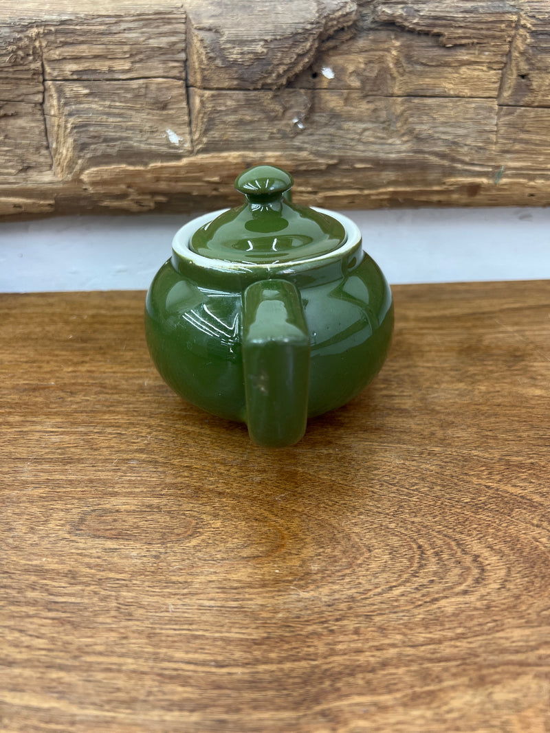 Vintage Hall Avocado Green Porcelain Teapot