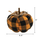 Orange & Black Buffalo Check Stuffed Pumpkin