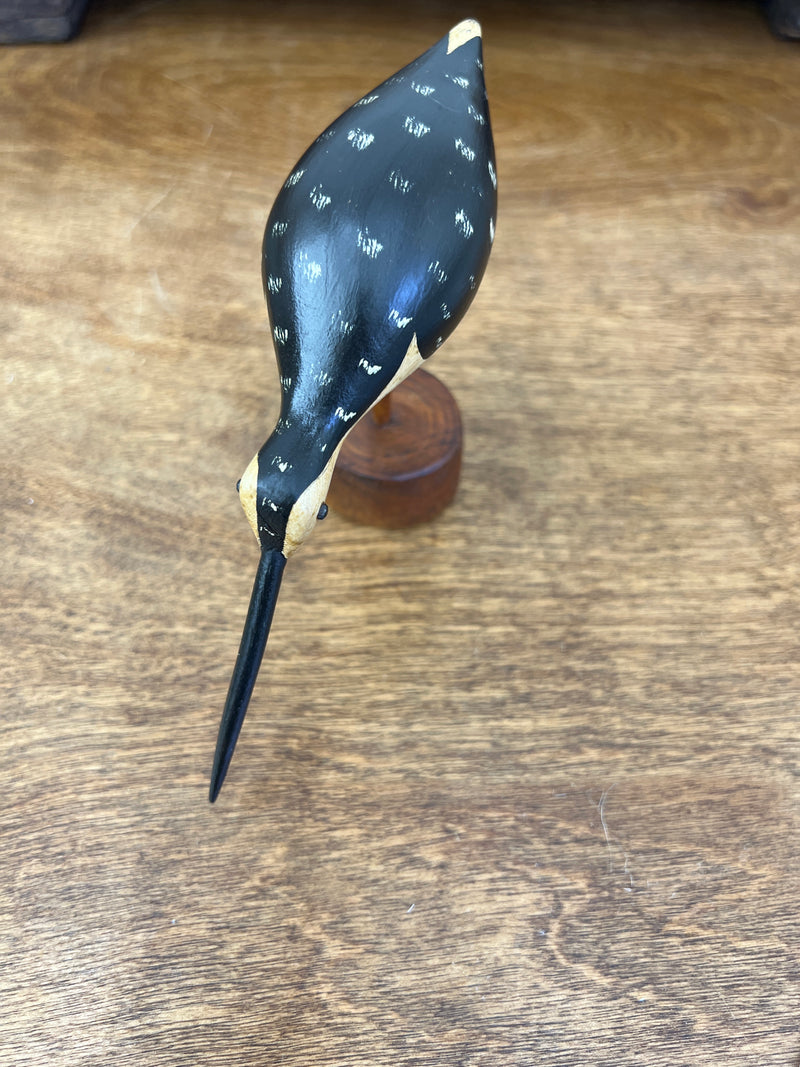 Vintage Samuel Stevens Hand Carved Wooden Shorebird Decoy