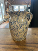 Vintage Robinson Ransbottom 2 QT Blue Spongeware Pitcher