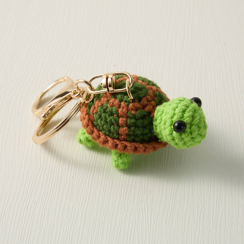 Hand-Knitted Turtle Keychain for a Peaceful Touch
