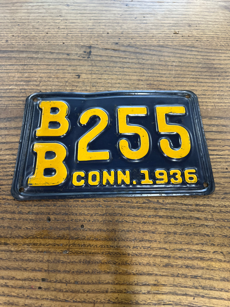 Vintage Connecticut 1936 License Plate