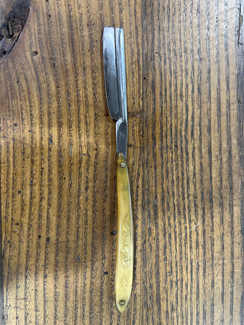 Antique Straight Razor with Case