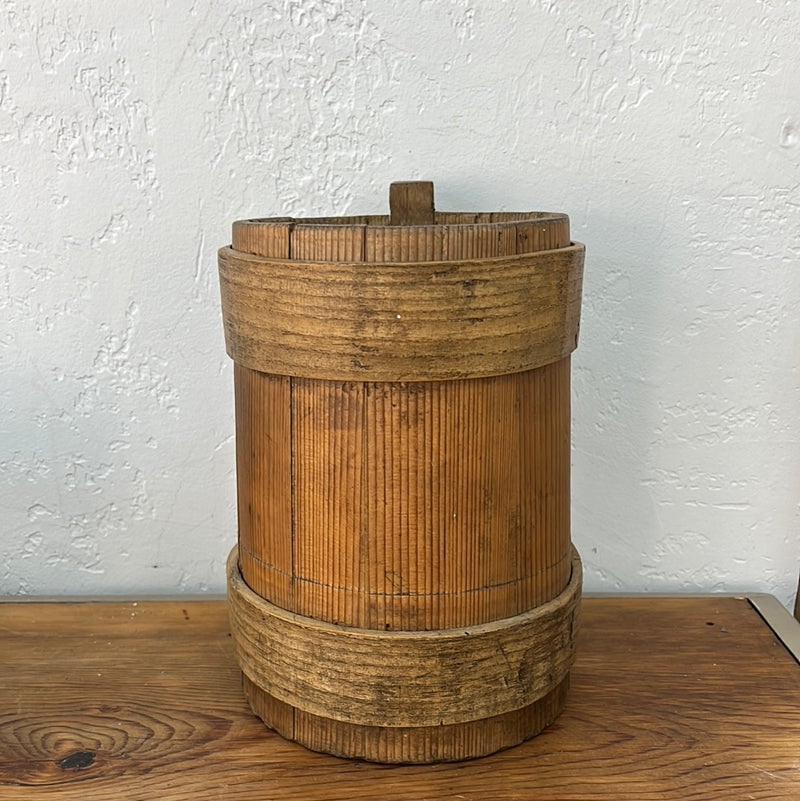 Vintage European Primitive Wooden Tankard Vessel