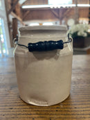 Antique Primitive Stoneware Jar with Wire Bail Handle