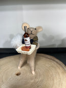 Handmade Wool Felt Mouse Gourmand Ornament