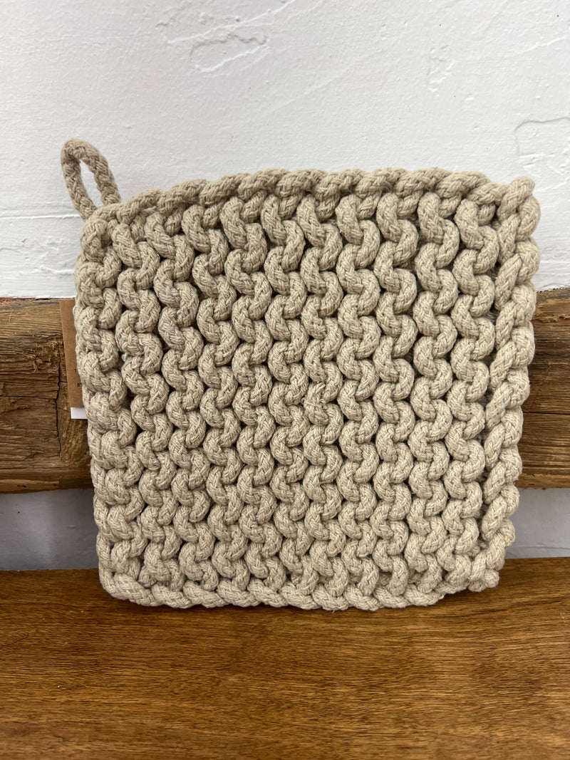 Cotton Crocheted Pot Holder 4 Colors