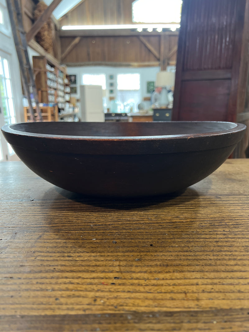 Antique Primitive Wooden Dough Bowl 15”