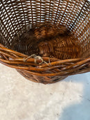 Vintage Woven Wicker Handled Gathering Basket