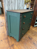 Antique Pine Chest of Drawers with Bobbin Twist