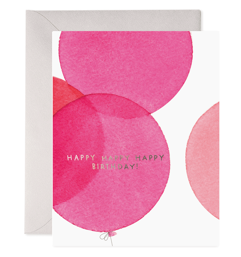 Pink Balloons | Birthday Greeting Card: 4.25 X 5.5 INCHES