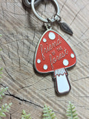 Metal enamel keychain / bag charm | friend of the forest mushroom