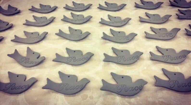 Joy Dove Ceramic Christmas Ornament | Handmade Pottery