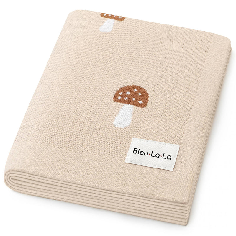 100% Luxury Cotton Swaddle Receiving Baby Blanket - Mushroom: Camel