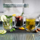 Glass Mug, Double Wall Borosilicate, 17oz Set of 2, Clear