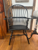 Antique Sack Back Windsor Armchair in Black