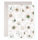 White Flower Wedding Greeting Card
