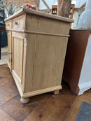 Vintage Scrub Pine Cupboard Two Door with Two Top Drawer