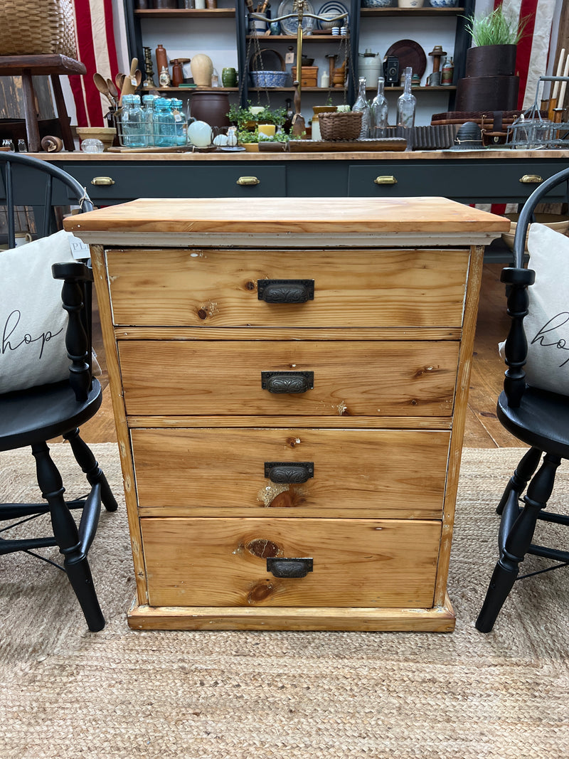 Primitive Four Drawer Pine Chest