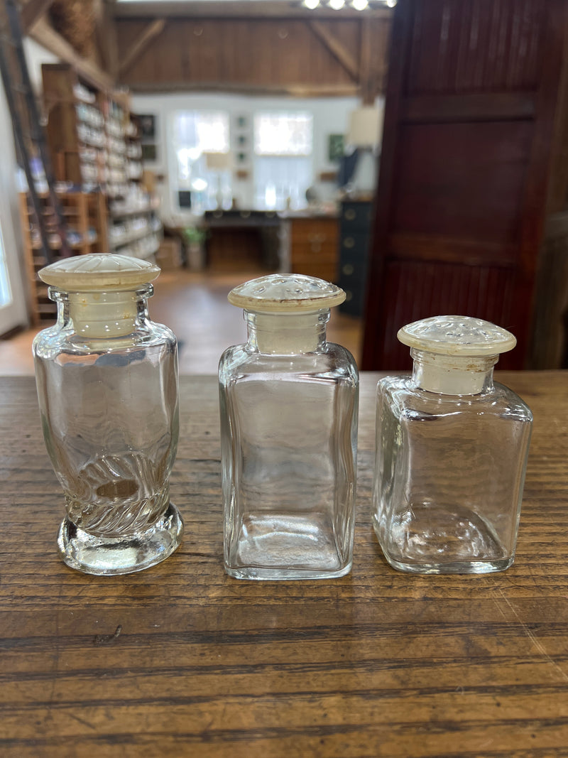 Vintage Upjohn Pharmaceutical/Apothecary Glass Bottles SET OF THREE