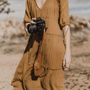 Light Brown Leather Camera Strap: Blonde