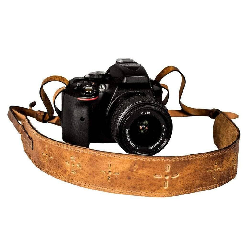 Light Brown Leather Camera Strap: Blonde