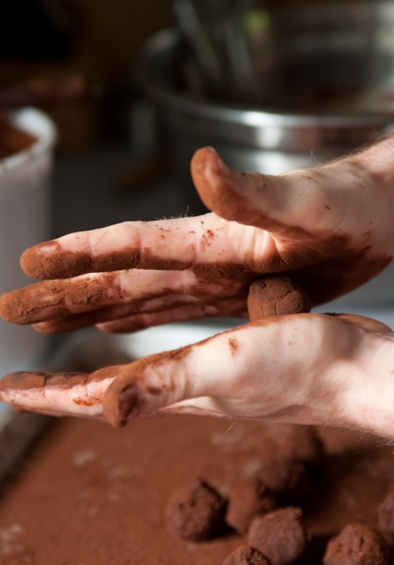 4 Piece Dark Chocolate Truffles: Vanilla Bean & VT Maple