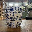 Antique Buffalo Pottery Blue Onion Jar Tea Canister - No Lid