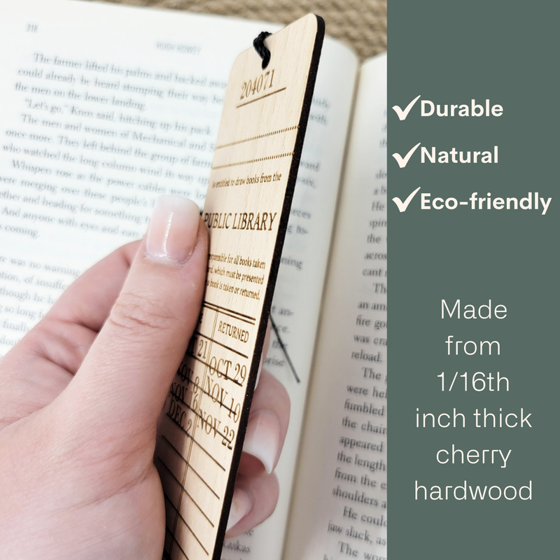 Whimsical mushrooms wood bookmark - book gifts