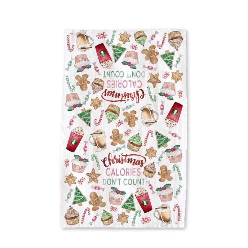 Christmas Calories Don't Count - Holiday Treat Tea Towel