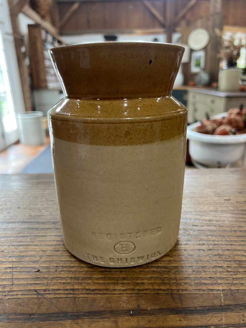 Antique Chiswick Stoneware Two Toned English Crock