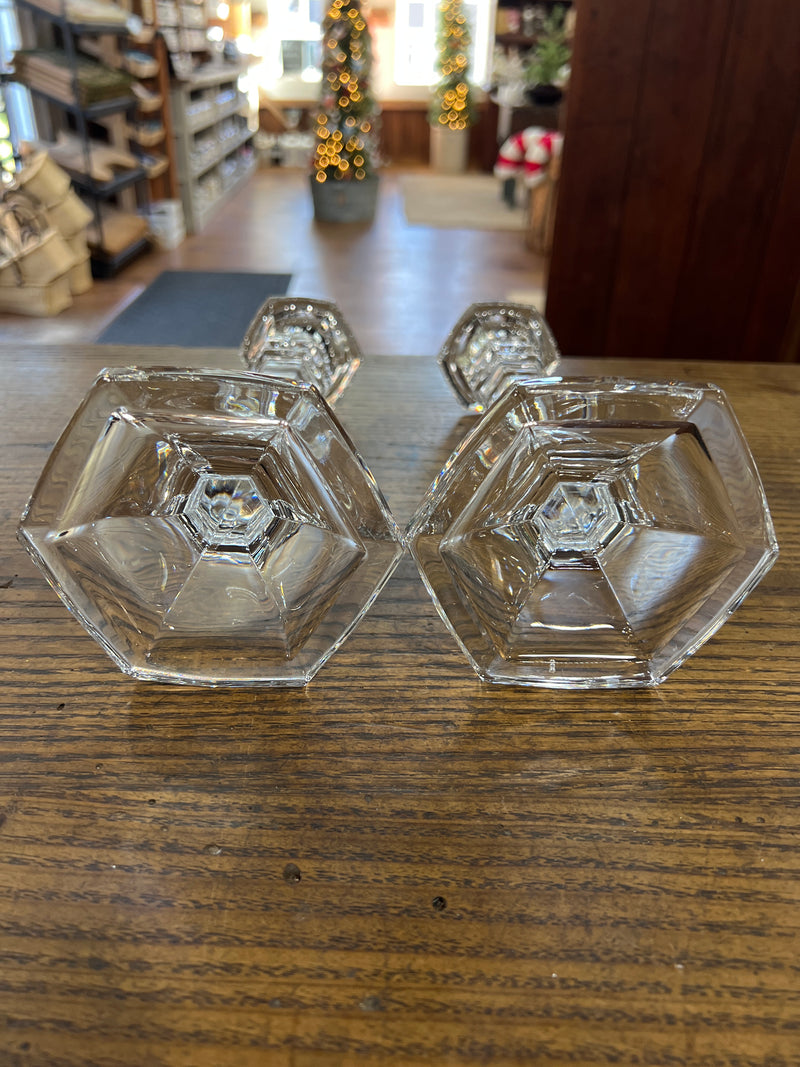 Vintage Pair of 10” Crystal Candle Holders