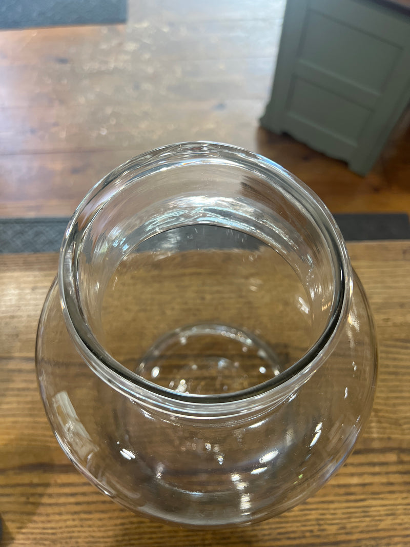 Vintage 15” Tall Blown Clear  Glass European Pickling Jar