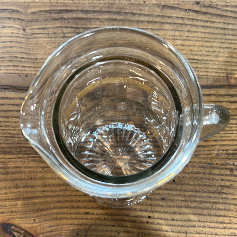 Vintage Gold Trimmed Glass Pitcher