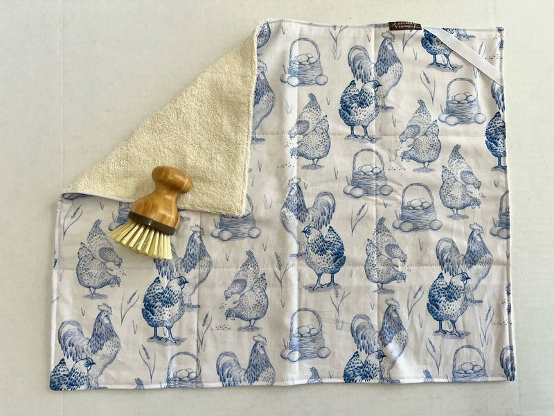 Blue Chicken Dish Drying Mat