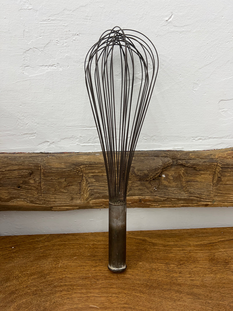 Vintage 13.5” French Wire Chef’s Balloon Whisk with Metal Handle
